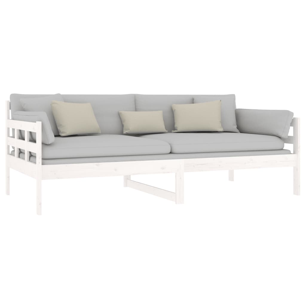 Day Bed without Mattress White Solid Wood Pine 90x190 cm