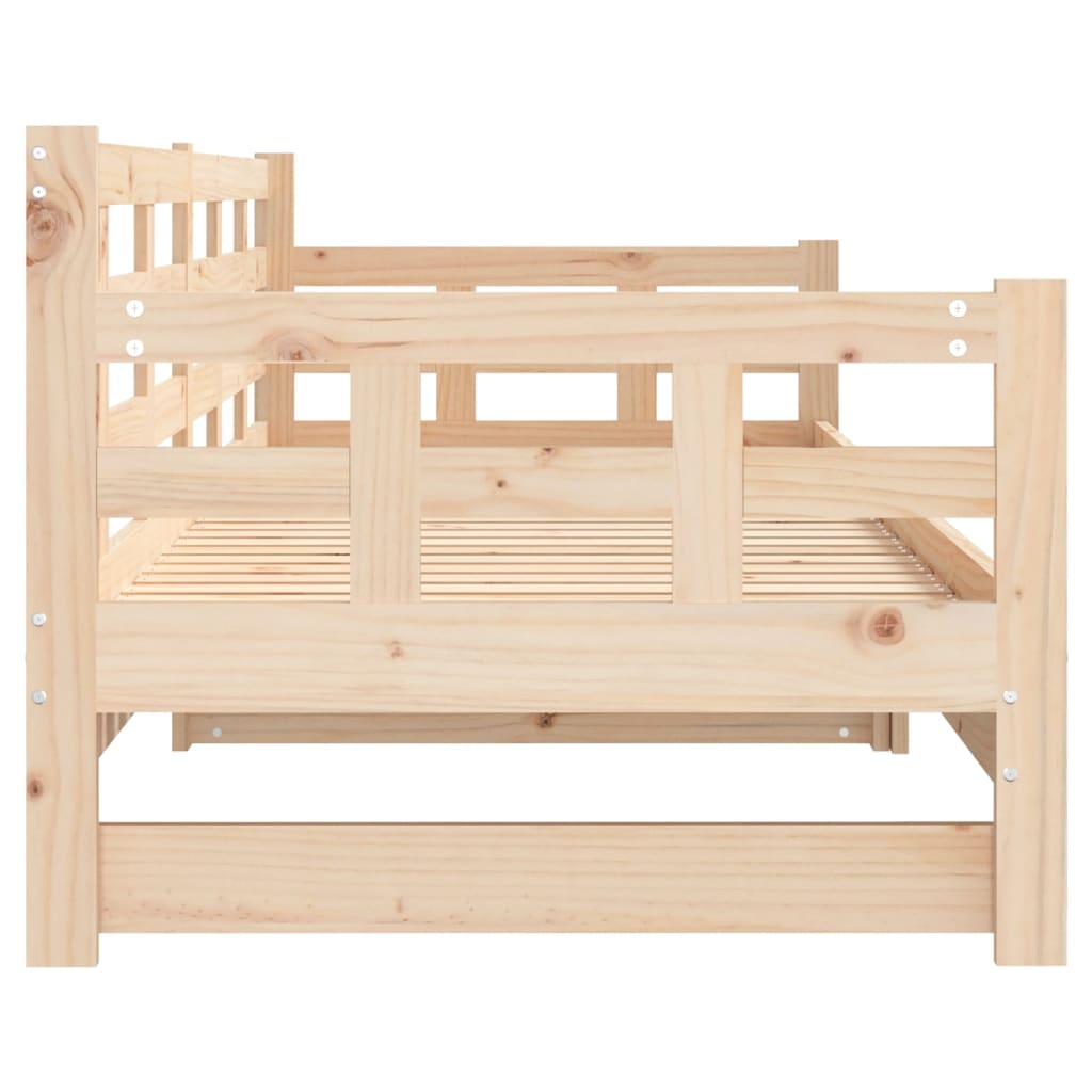 Pull-out Day Bed without Mattress Solid Wood Pine 2x(90x190) cm