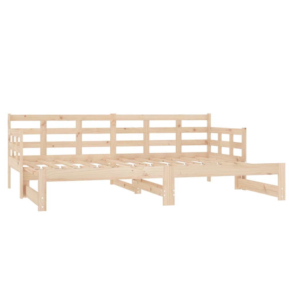 Pull-out Day Bed without Mattress Solid Wood Pine 2x(90x190) cm