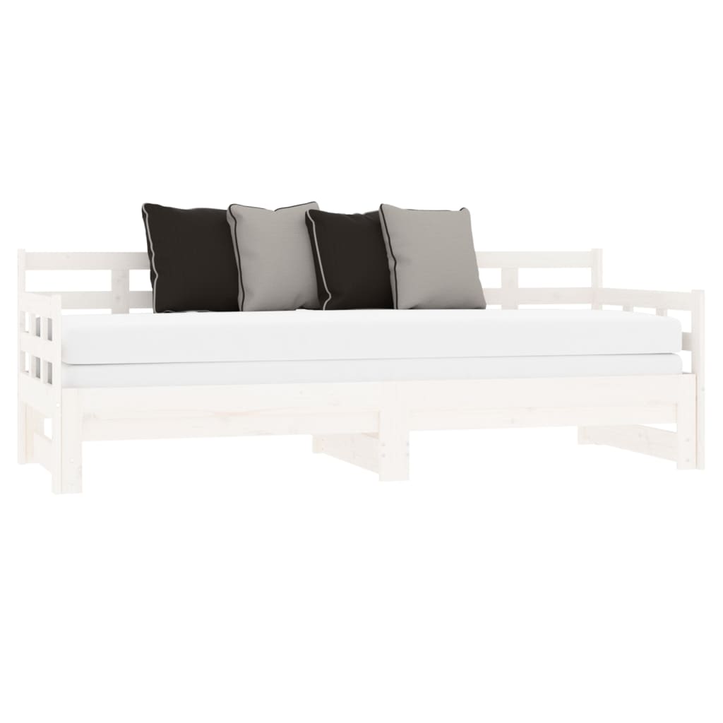 Pull-out Day Bed without Mattress White 2x(90x190) cm