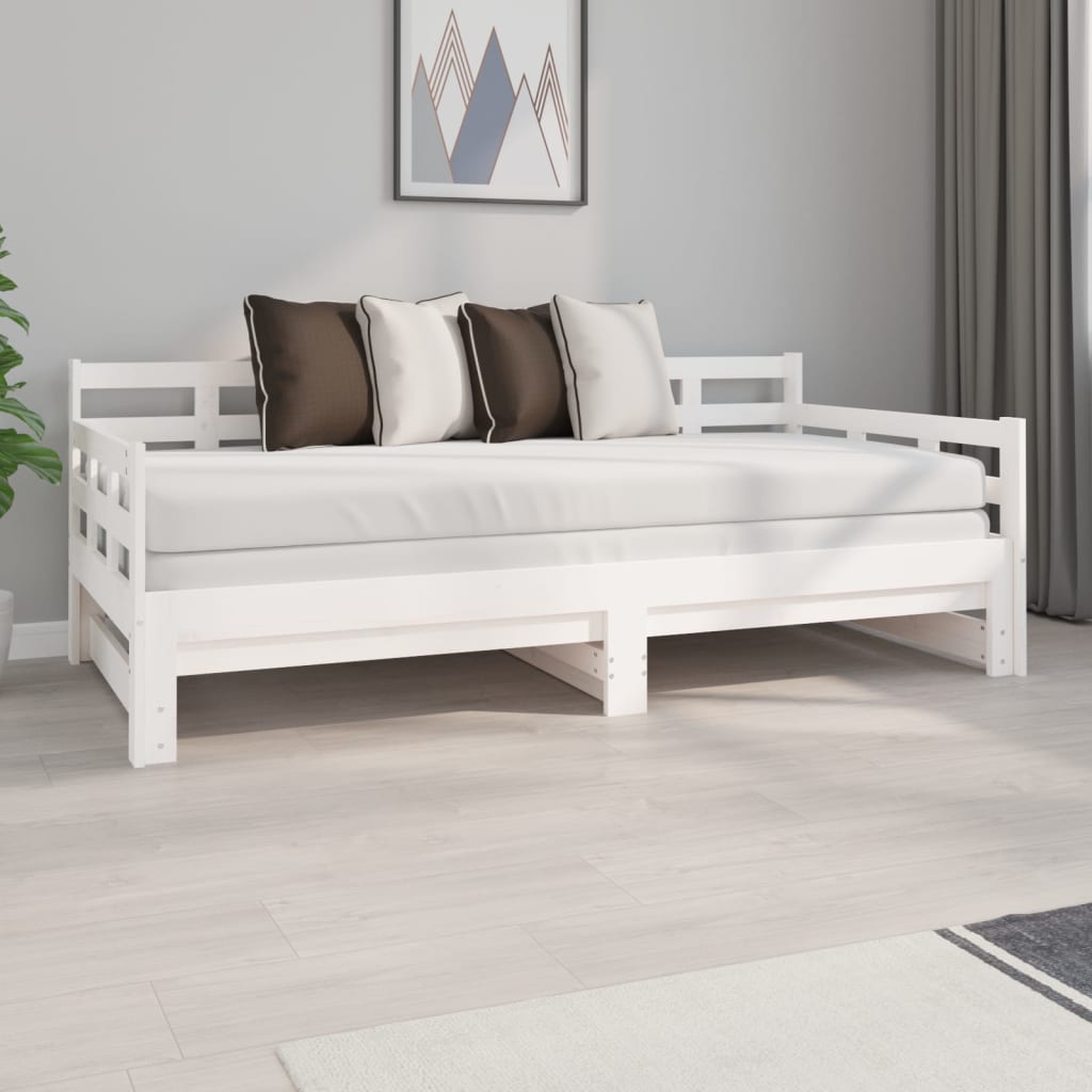 Pull-out Day Bed without Mattress White 2x(90x190) cm