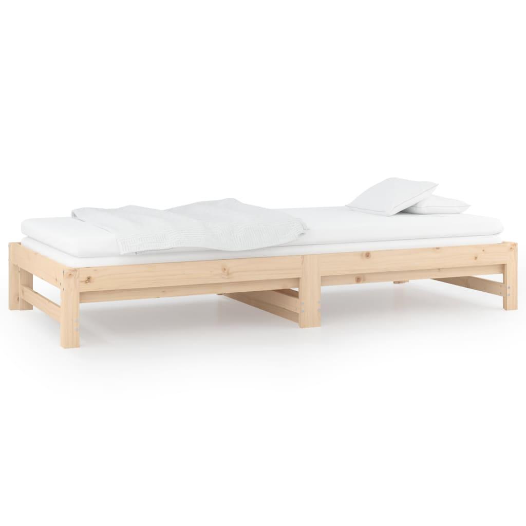 Pull-out Day Bed without Mattress 2x(90x190) cm Solid Wood Pine