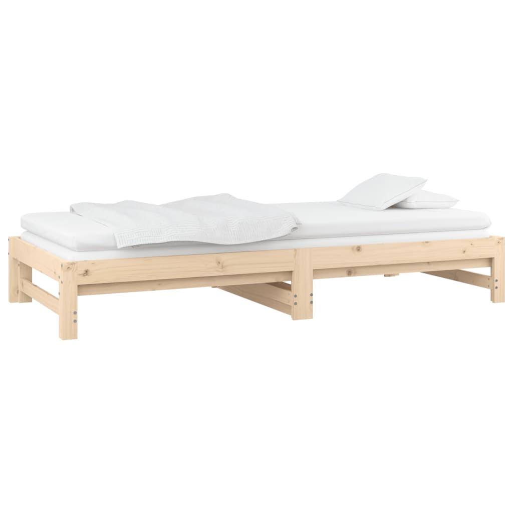 Pull-out Day Bed without Mattress 2x(90x190) cm Solid Wood Pine