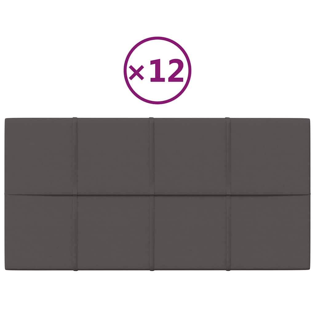 Wall Panels 12 pcs Dark Grey 60x30 cm Fabric 2,16 m²