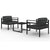 3 Piece Garden Lounge Set with Cushions Aluminium Anthracite