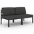 2-Seater Garden Sofa with Cushions Aluminium Anthracite