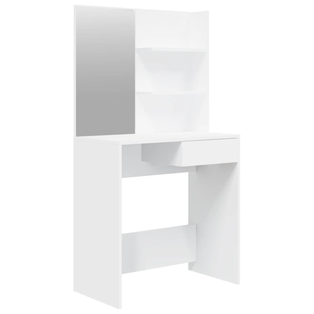 Dressing Table with Mirror White 74.5x40x141 cm