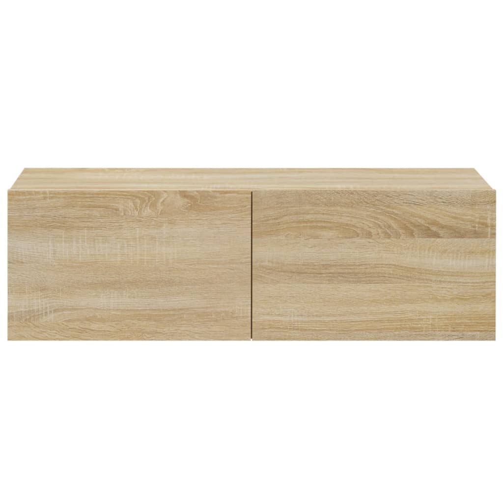 Wall TV Cabinets 2 pcs Sonoma Oak 100x30x30 cm Engineered Wood