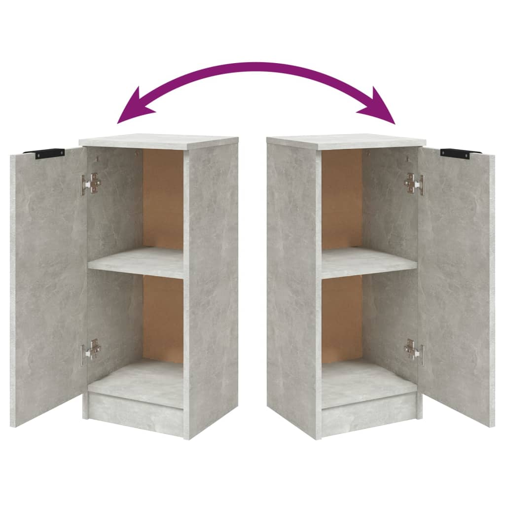 Sideboards 2 pcs Concrete Grey 30x30x70 cm Engineered Wood