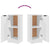 Sideboards 2 pcs High Gloss White 30x30x70 cm Engineered Wood