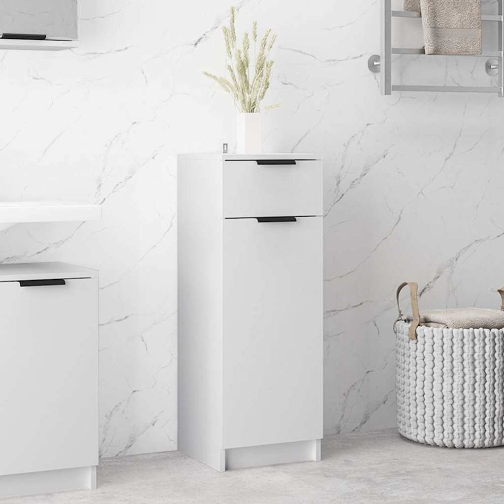 Bathroom Cabinet White 32x33.5x90 cm Engineered Wood