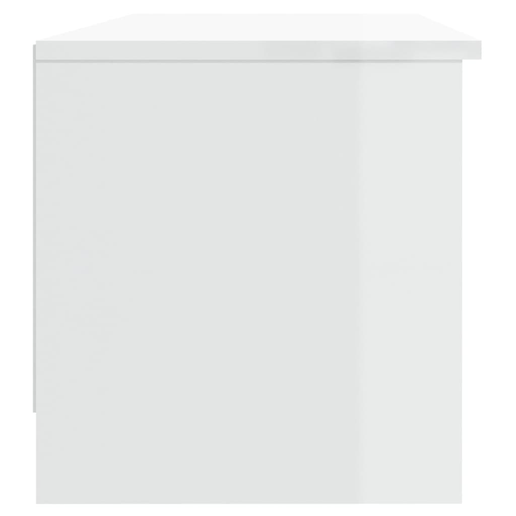 TV Cabinet High Gloss White 102x35.5x36.5 cm Engineered Wood