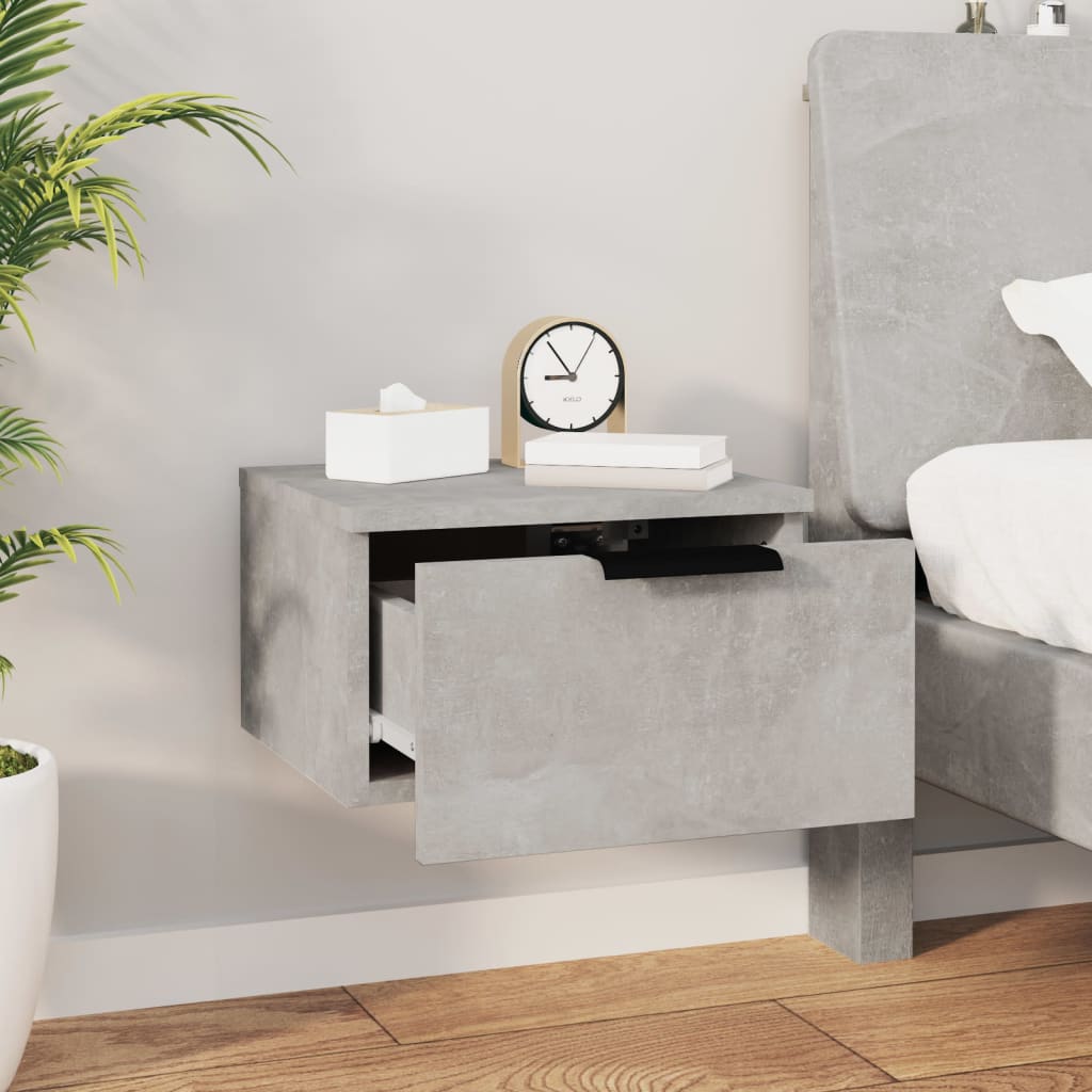 Wall-mounted Bedside Cabinets 2 pcs Concrete Grey 34x30x20 cm