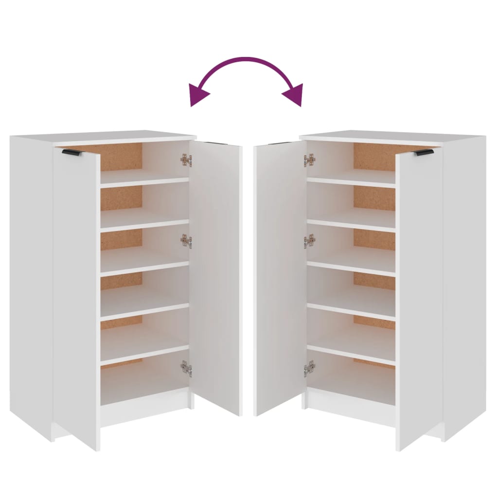 Shoe Cabinet White 59x35x100 cm Engineered Wood