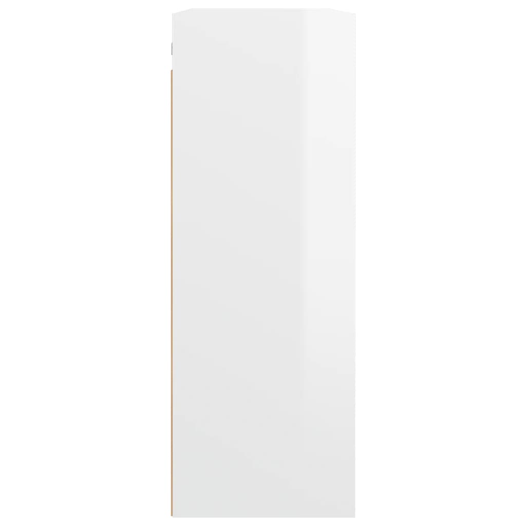 Hanging Wall Cabinet High Gloss White 69.5x32.5x90 cm