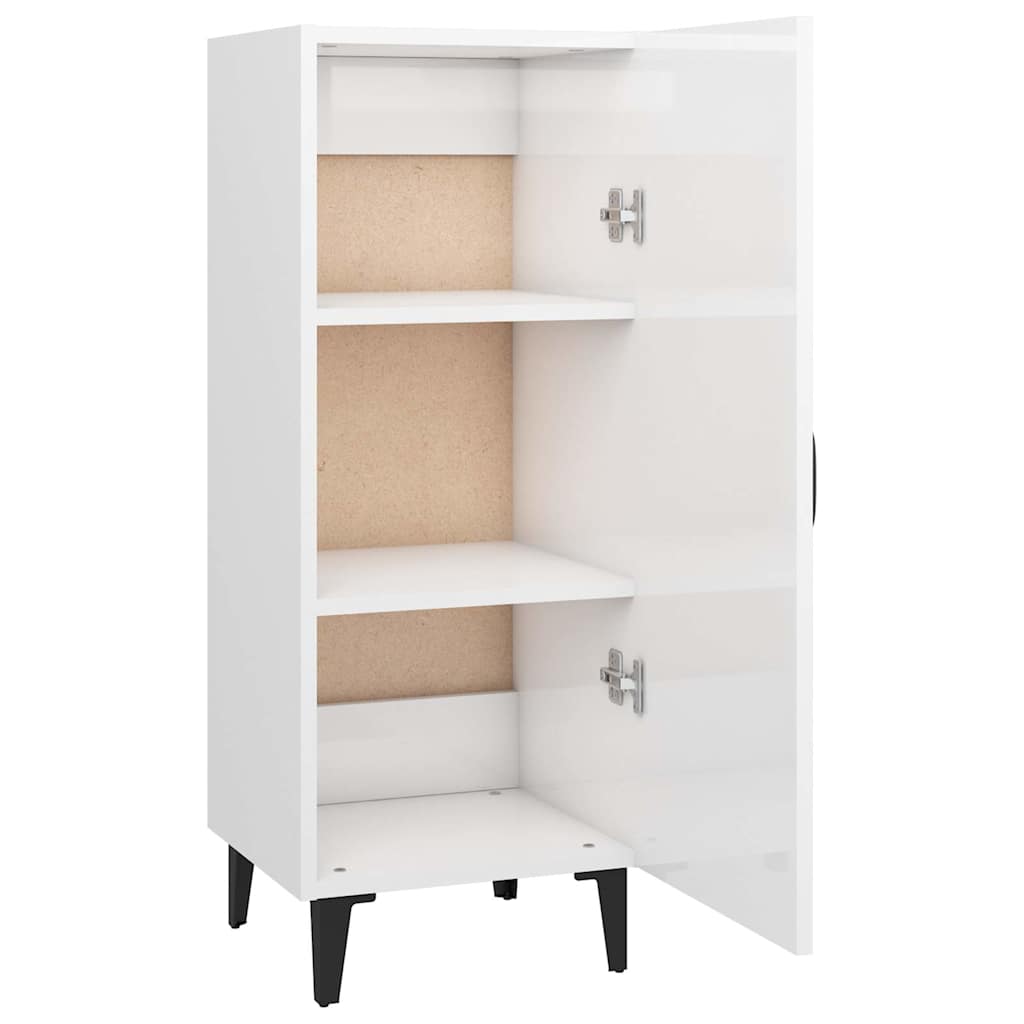 Sideboard High Gloss White 34.5x34x90 cm Engineered Wood