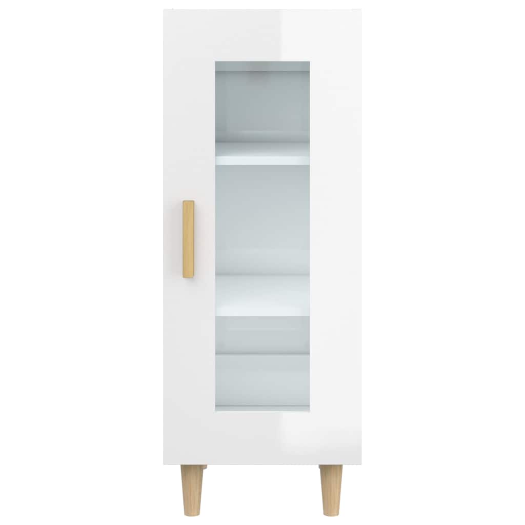 Sideboard High Gloss White 34.5x34x90 cm Engineered Wood