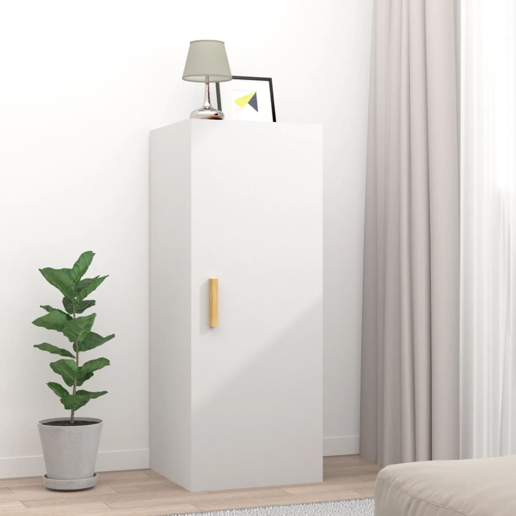 Wall Cabinet White 34.5x34x90 cm Engineered Wood