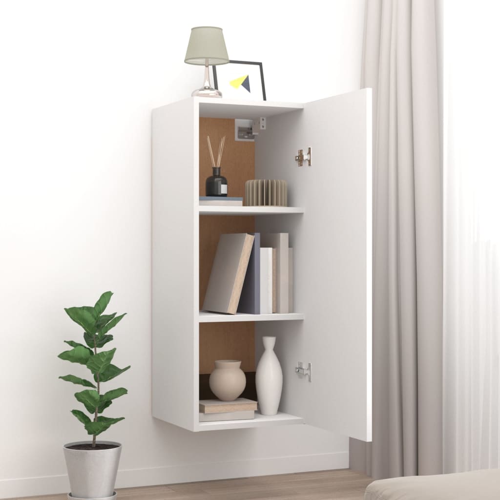 Hanging Wall Cabinet White 34.5x34x90 cm Engineered Wood