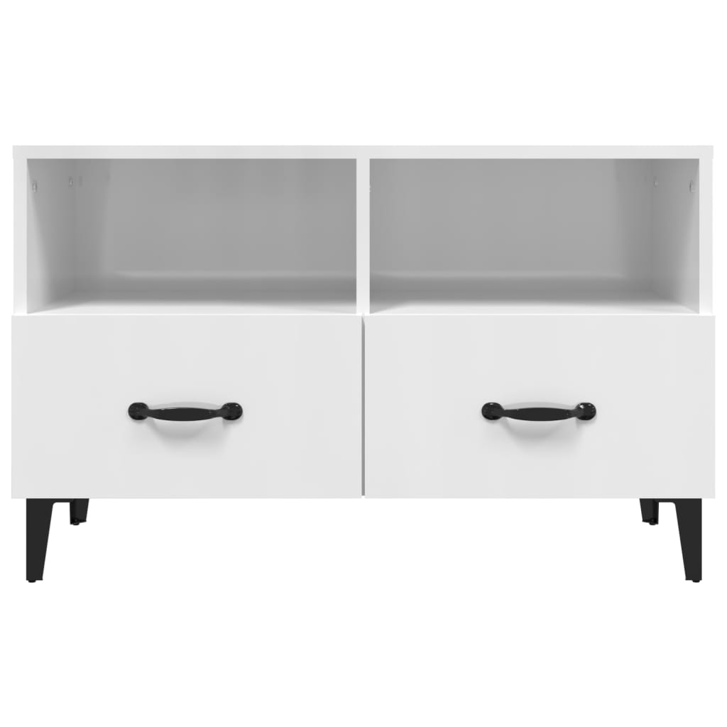 TV Cabinet High Gloss White 80x36x50 cm Engineered Wood