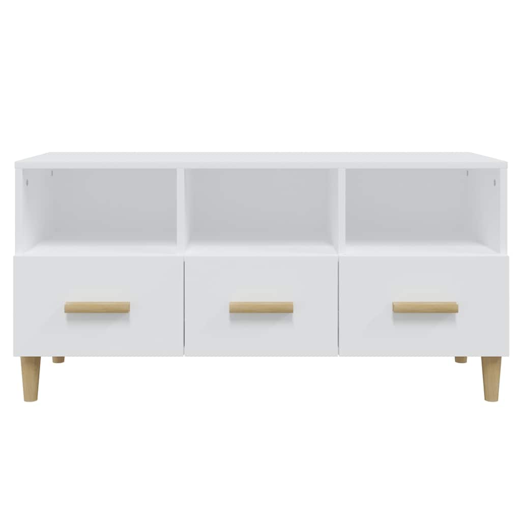 TV Cabinet High Gloss White 102x36x50 cm Engineered Wood