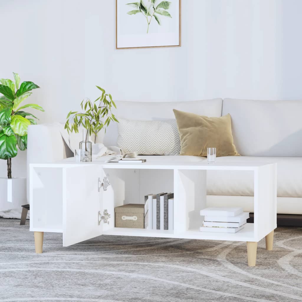 Coffee Table White 102x50x40 cm Engineered Wood