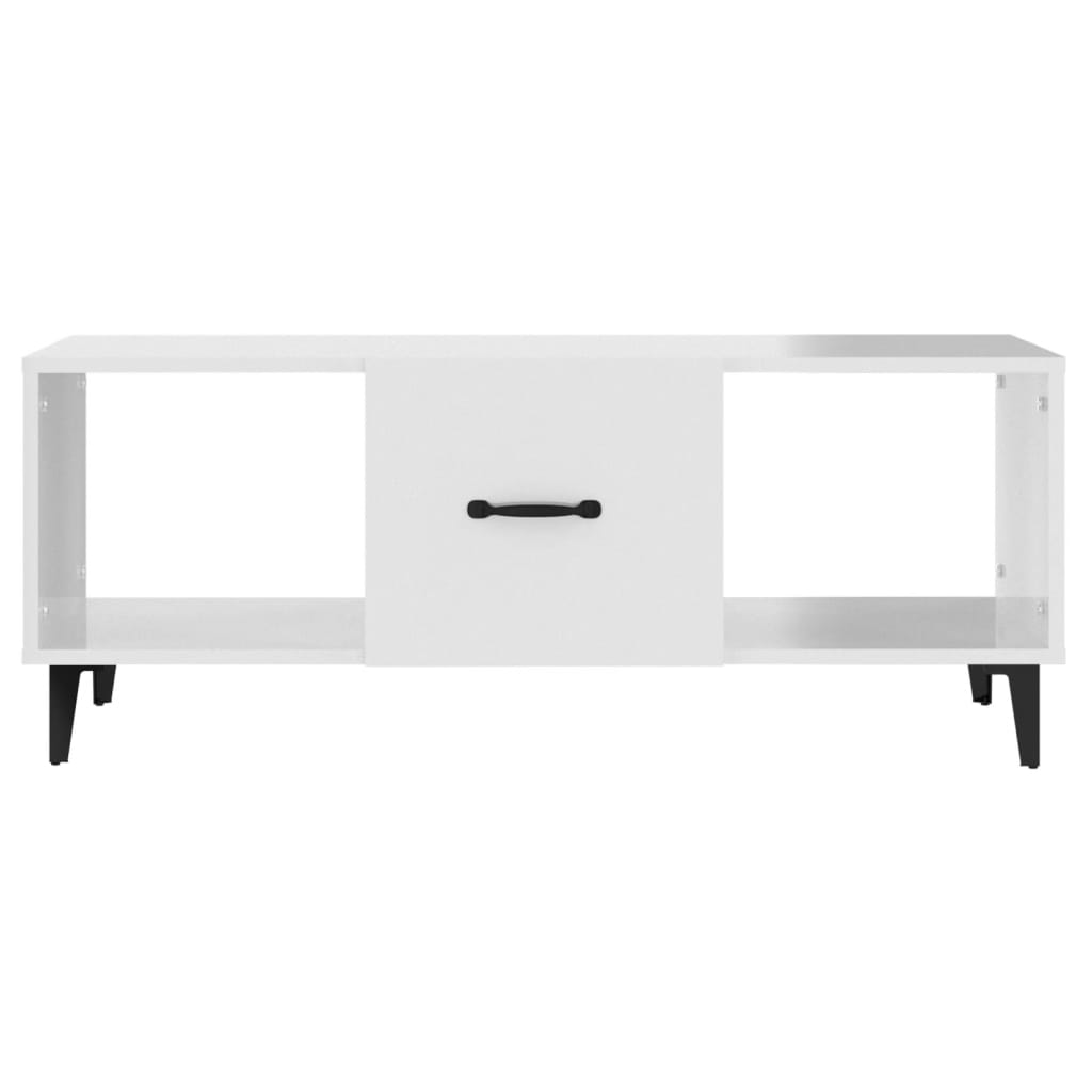 Coffee Table High Gloss White 102x50x40 cm Engineered Wood