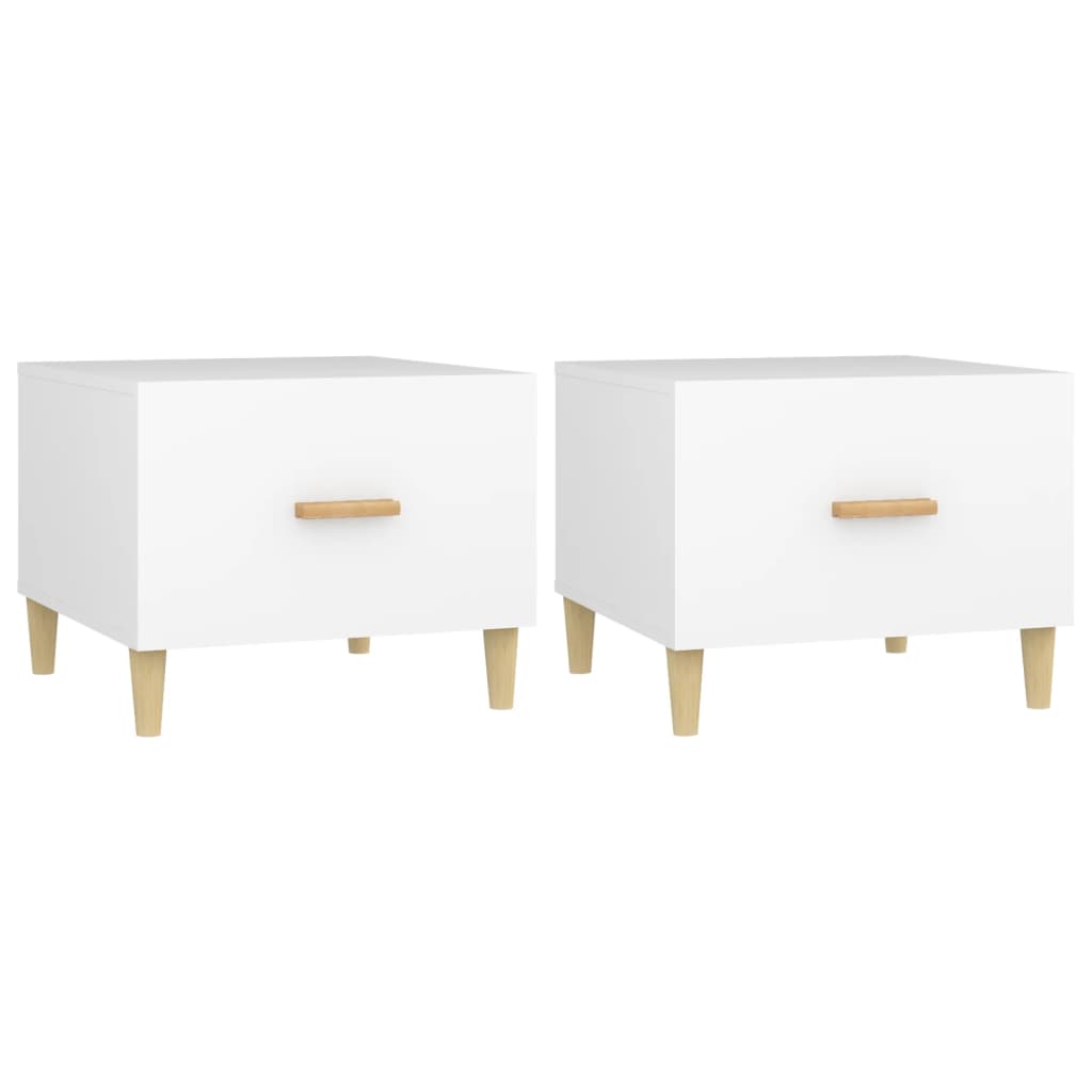 Coffee Tables 2 pcs White 50x50x40 cm Engineered Wood