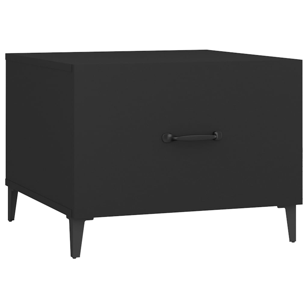 Coffee Table with Metal Legs 2 pcs Black 50x50x40 cm