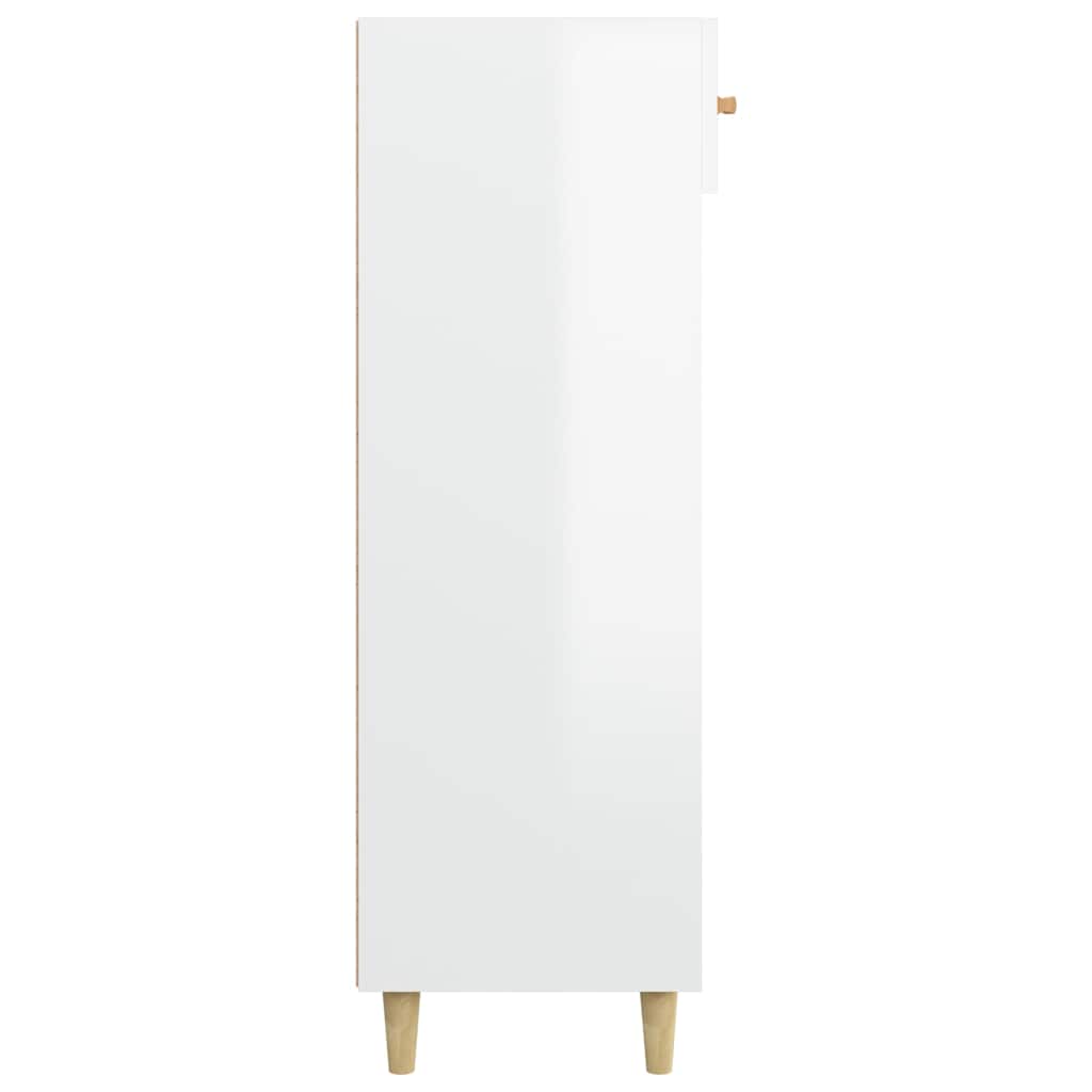 Shoe Cabinet High Gloss White 60x35x105 cm Engineered Wood