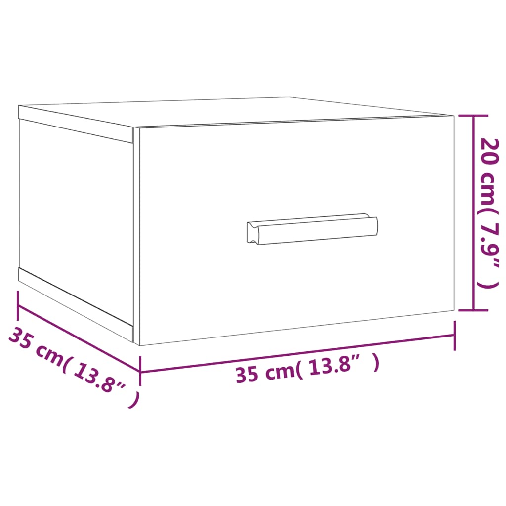 Wall-mounted Bedside Cabinets 2 pcs White 35x35x20 cm