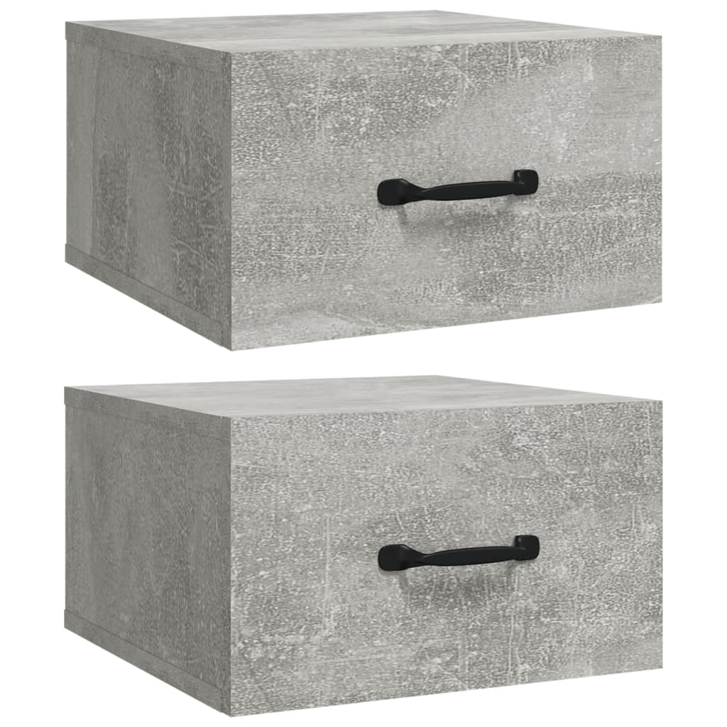 Wall-mounted Bedside Cabinets 2 pcs Concrete Grey 35x35x20 cm