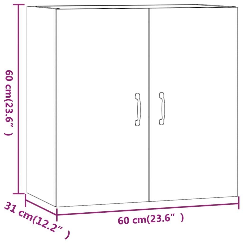 Wall Cabinet White 60x31x60 cm Engineered Wood