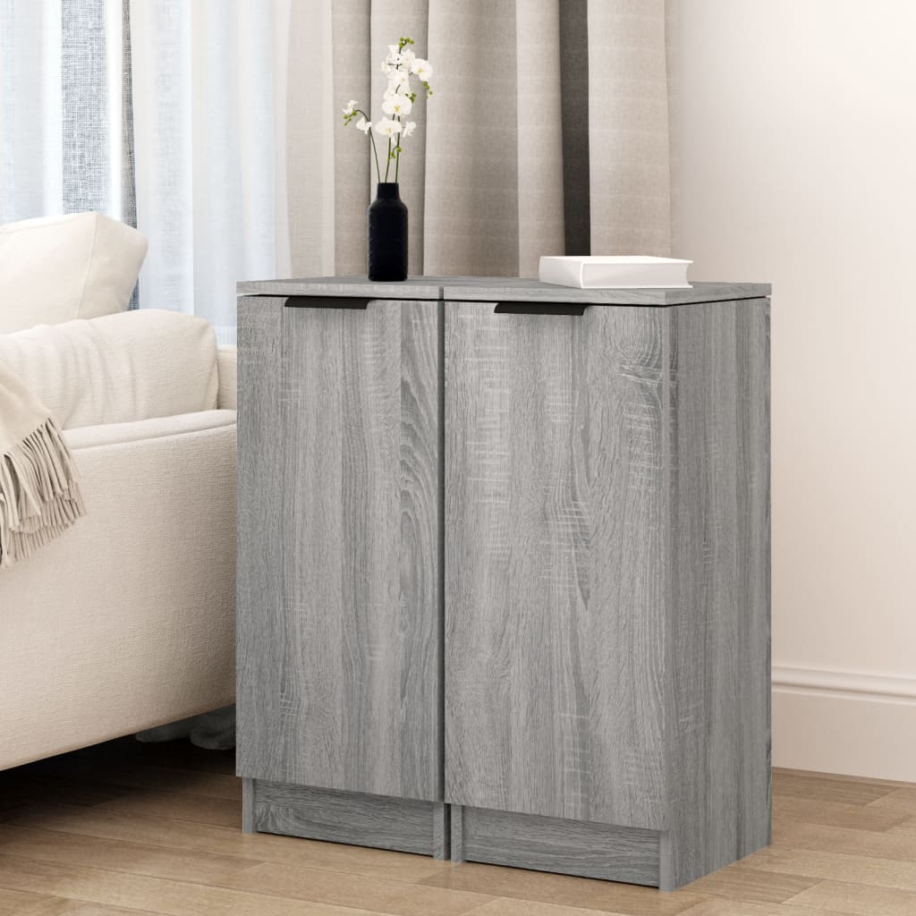 Sideboards 2 pcs Grey Sonoma 30x30x70 cm Engineered Wood