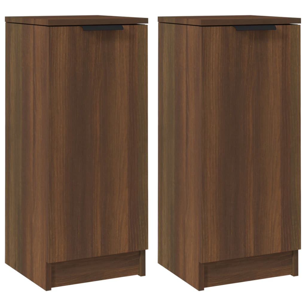 Sideboards 2 pcs Brown Oak 30x30x70 cm Engineered Wood