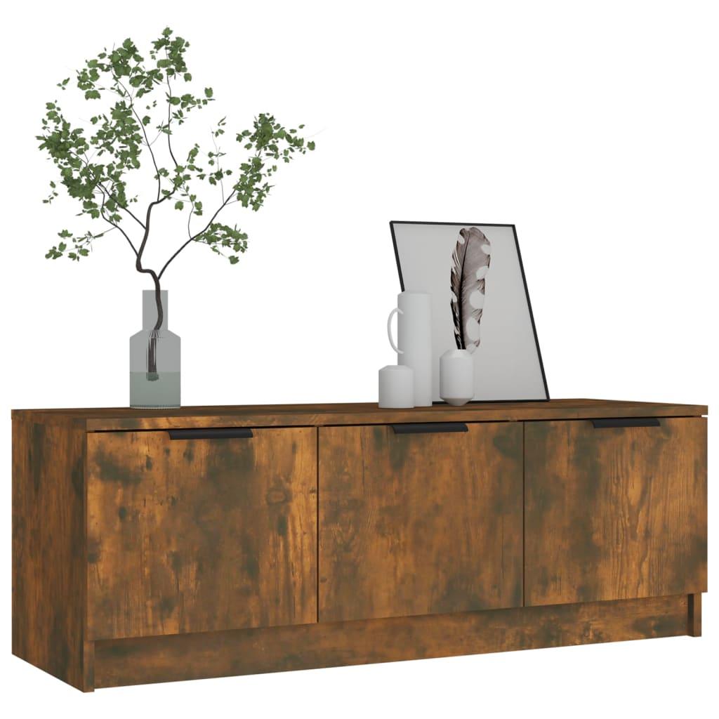TV Cabinet Smoked Oak 102x35x36.5 cm Engineered Wood
