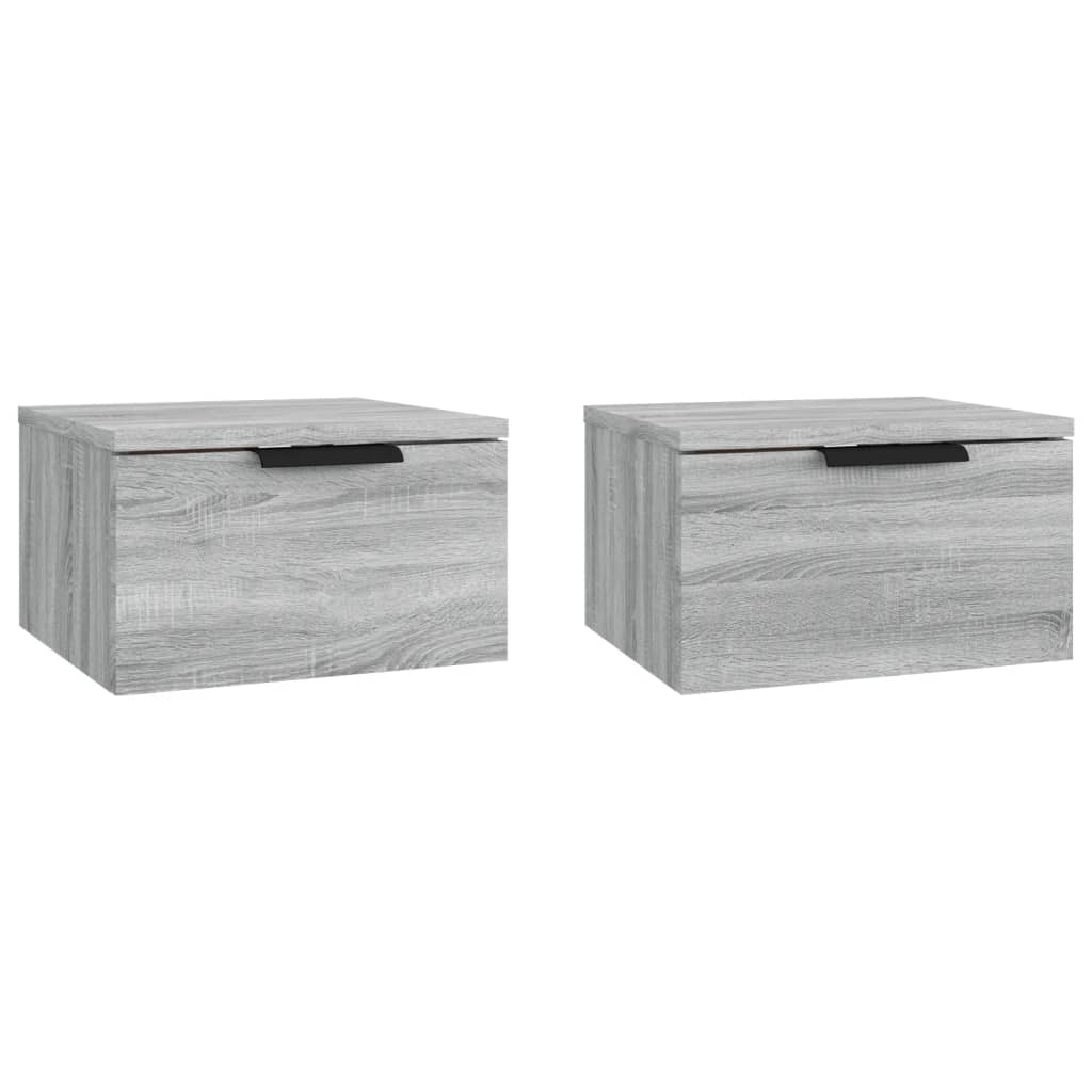 Wall-mounted Bedside Cabinets 2 pcs Grey Sonoma 34x30x20 cm