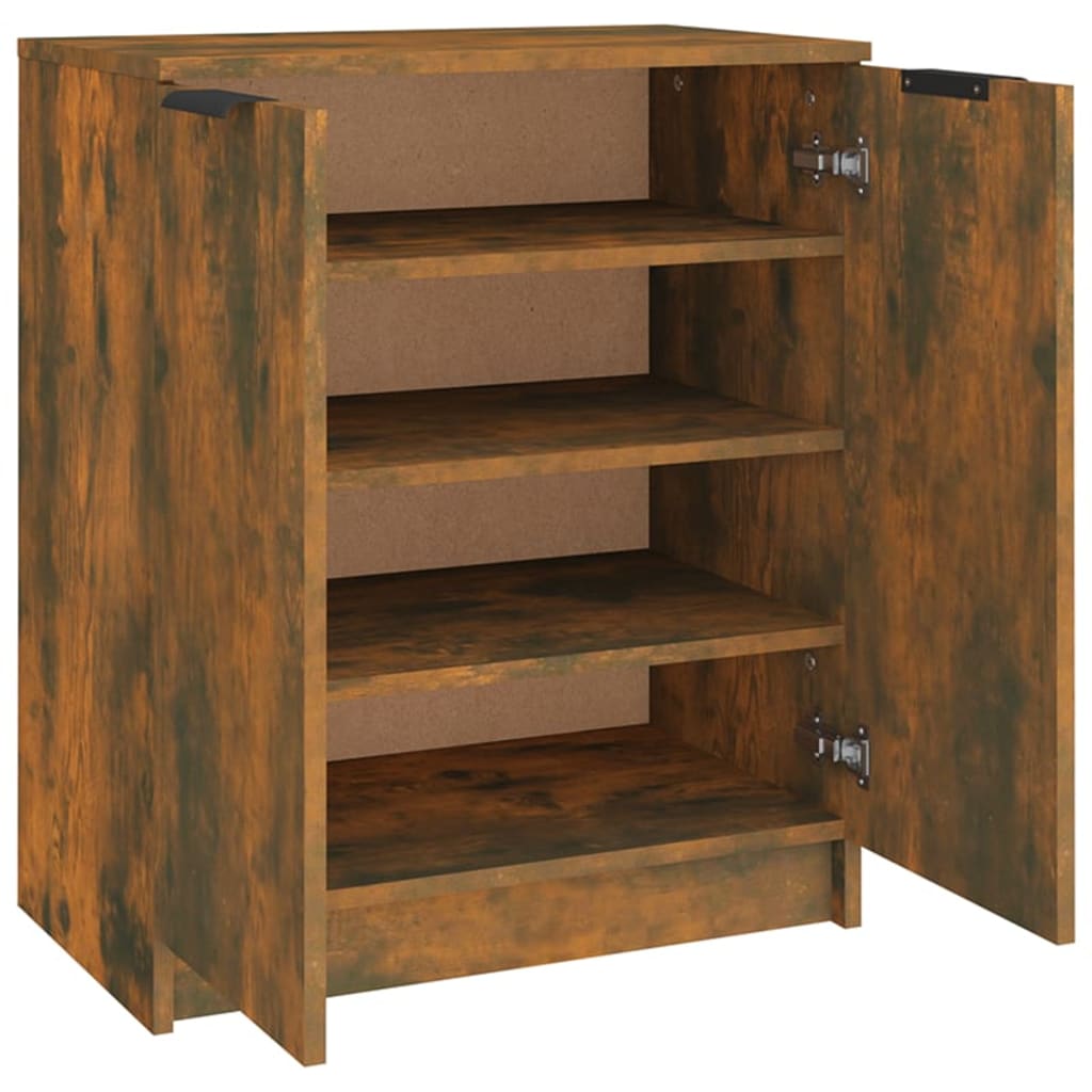 Shoe Cabinet Smoked Oak 59x35x70 cm Engineered Wood