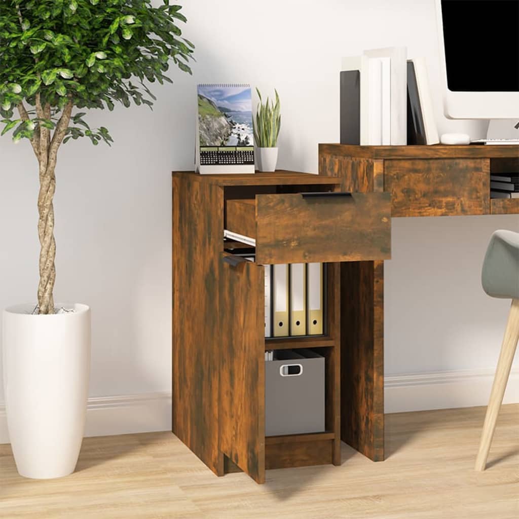 Desk Cabinet Smoked Oak 33.5x50x75 cm Engineered Wood