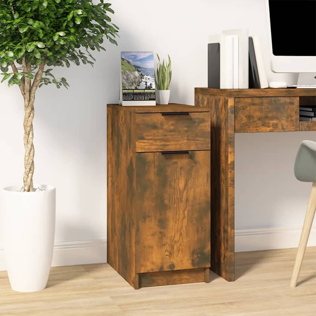 Desk Cabinet Smoked Oak 33.5x50x75 cm Engineered Wood