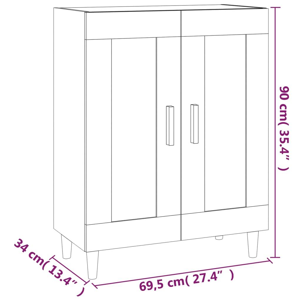 Sideboard Smoked Oak 69.5x34x90 cm Engineered Wood