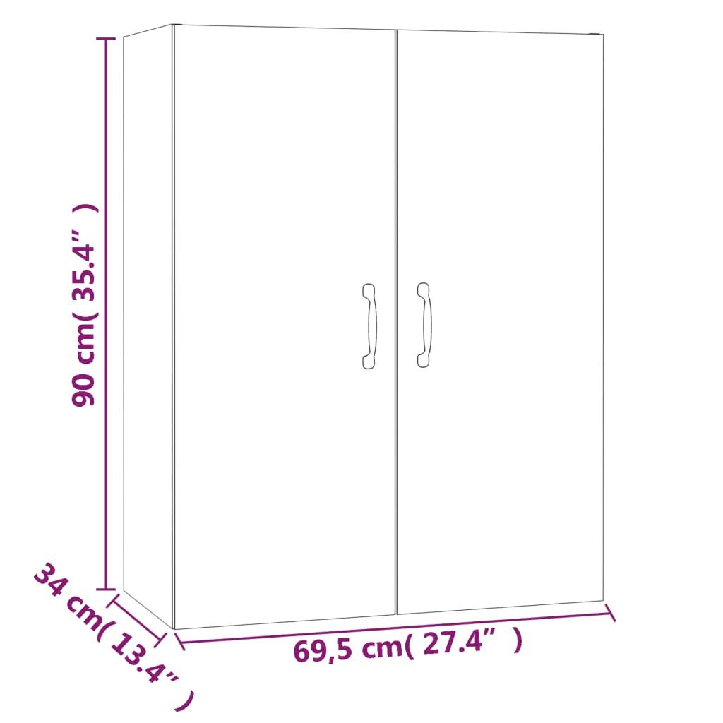 Hanging Cabinet Smoked Oak 69.5x34x90 cm Engineered Wood