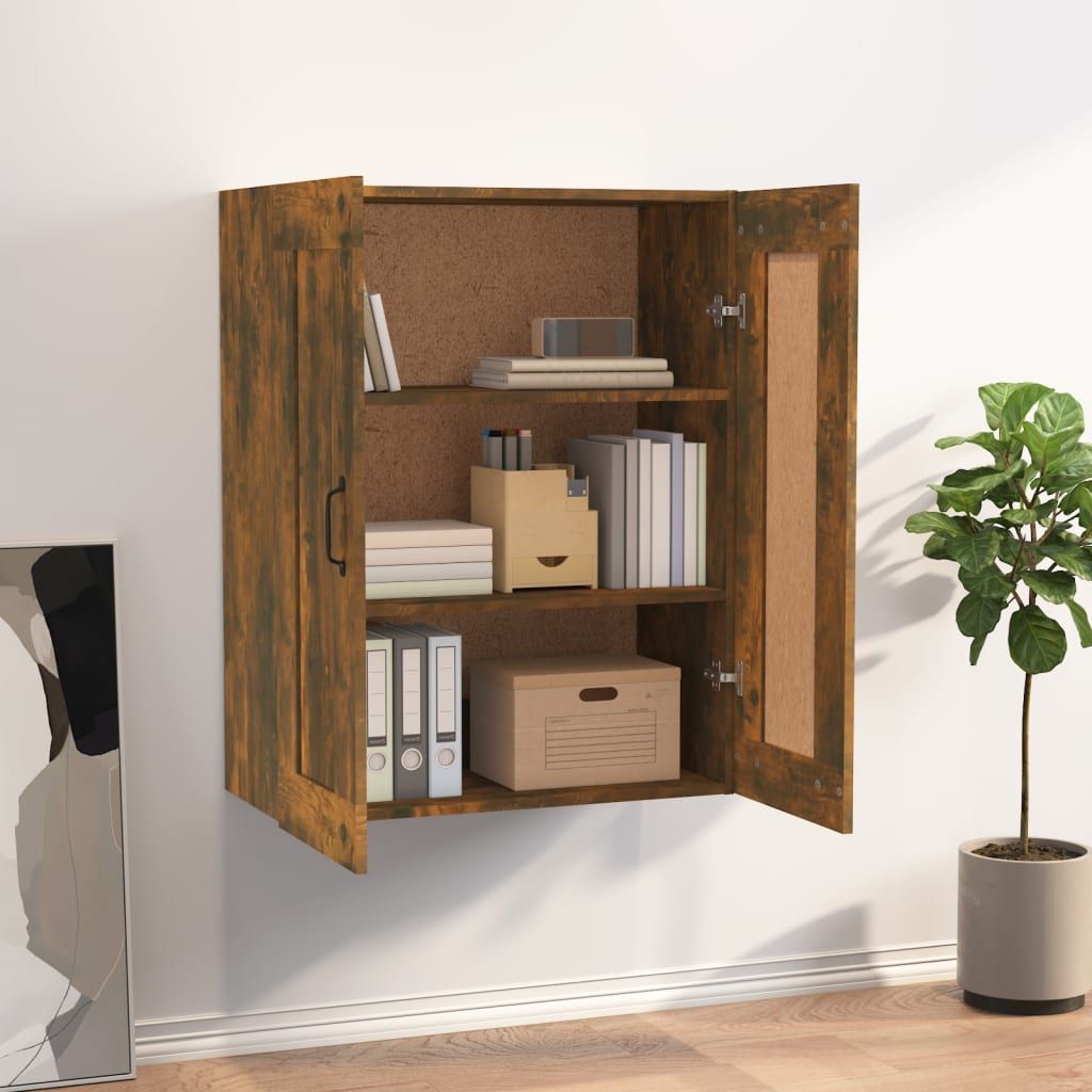 Hanging Wall Cabinet Smoked Oak 69.5x32.5x90 cm