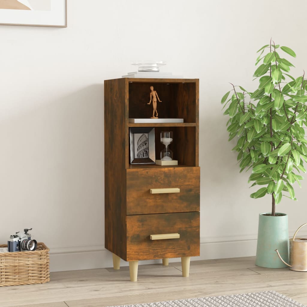 Sideboard Smoked Oak 34.5x34x90 cm Engineered Wood