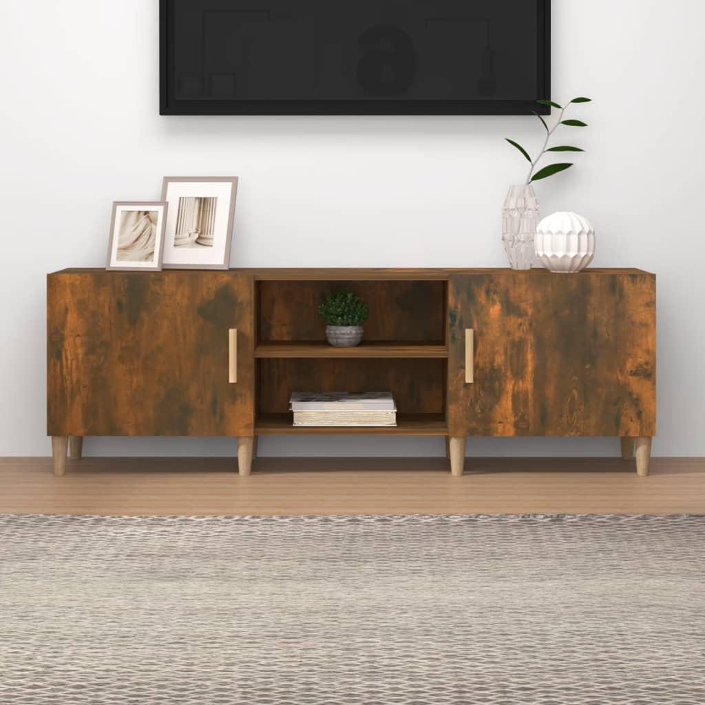 TV Cabinet Smoked Oak 150x30x50 cm Engineered Wood