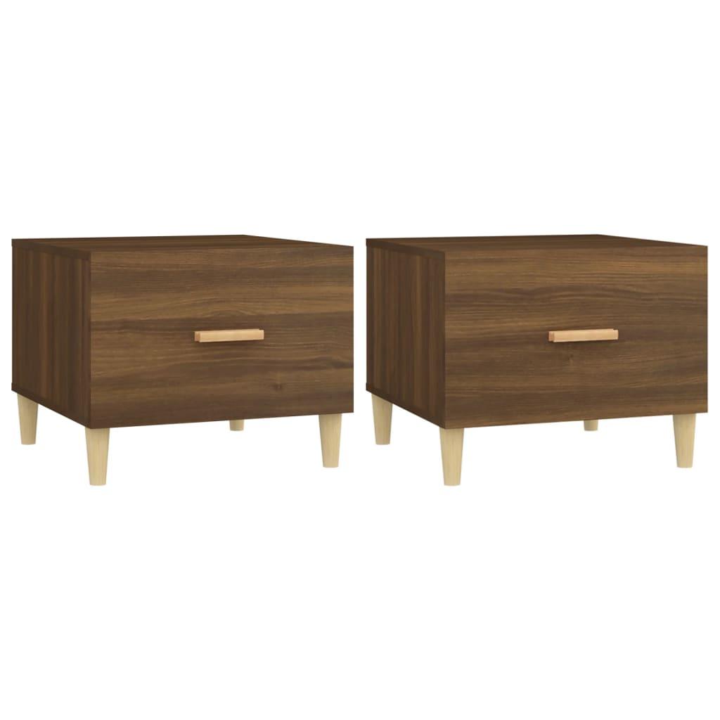 Coffee Tables 2 pcs Brown Oak 50x50x40 cm Engineered Wood