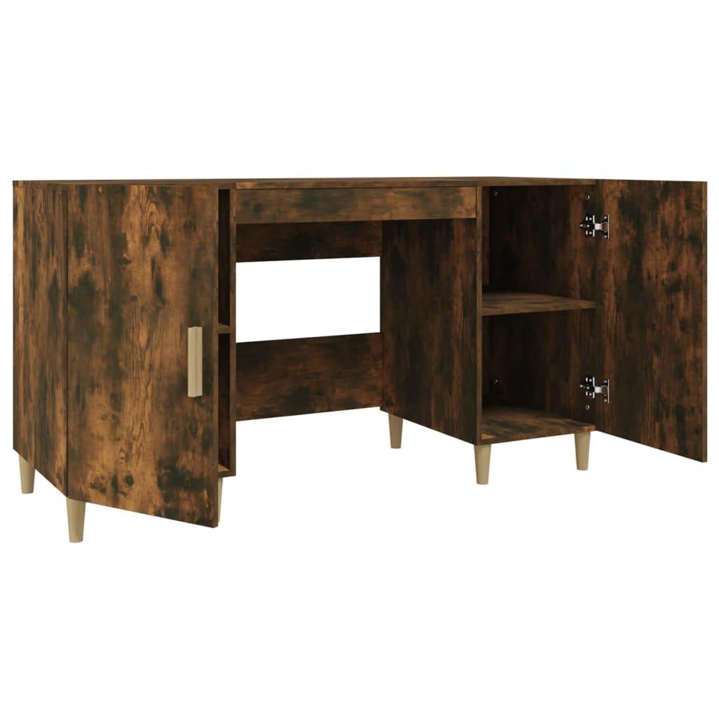 Desk Smoked Oak 140x50x75 cm Engineered Wood