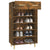 Shoe Cabinet Smoked Oak 60x35x105 cm Engineered Wood