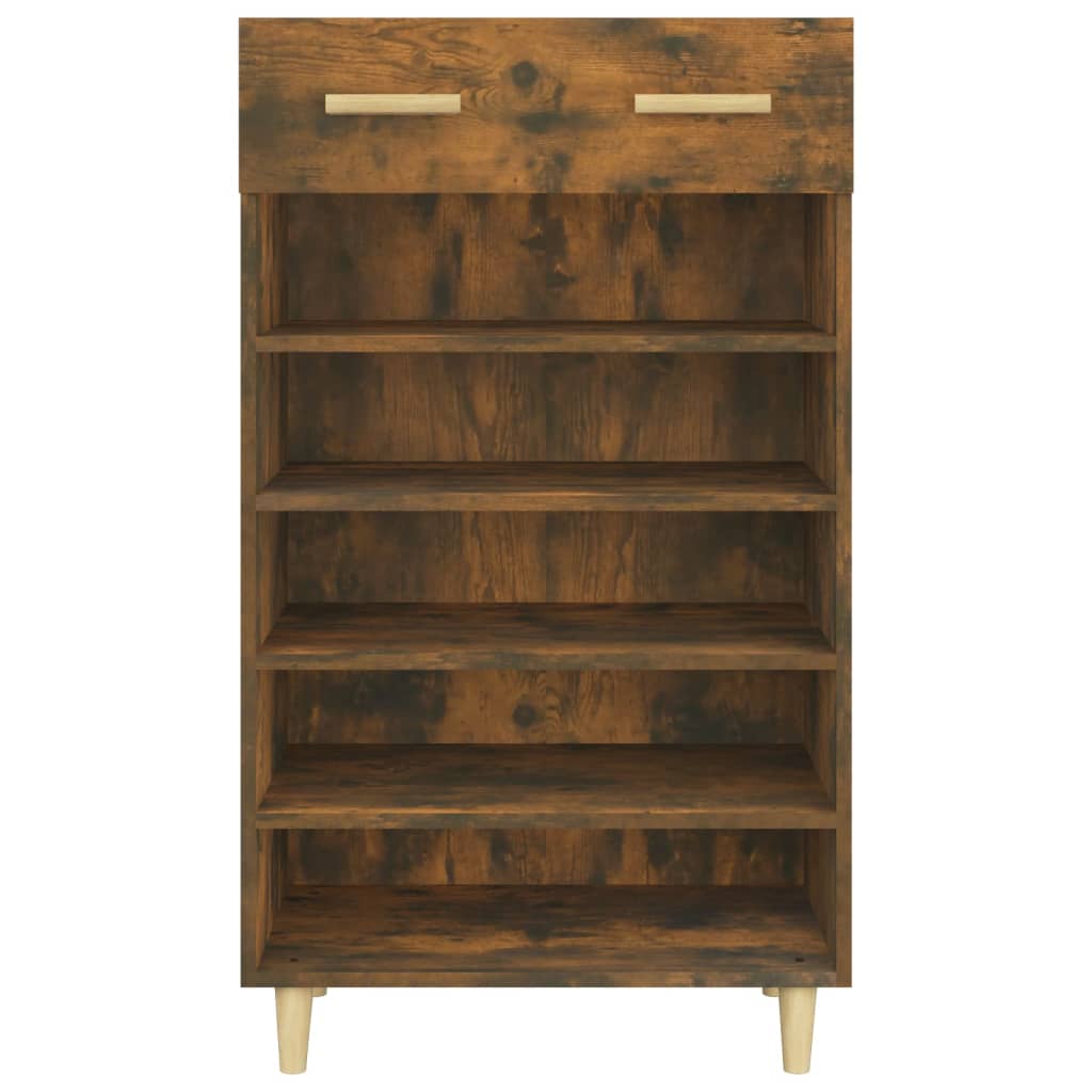 Shoe Cabinet Smoked Oak 60x35x105 cm Engineered Wood