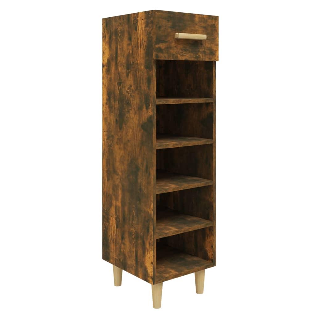 Shoe Cabinet Smoked Oak 30x35x105 cm Engineered Wood